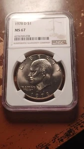1978 D Eisenhower Ike Dollar $1 NGC MS67 Top Pop 11/0 Finer Superb Gem      2113 - Picture 1 of 4