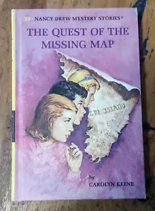 Vtg Nancy Drew 19: the Quest of the Missing Map by Carolyn Keene 1987 HC - Imagen 1 de 3