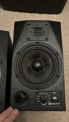 ADAM A7 Nearfield Studio Monitor Speakers (Pair, 1 blown woofer) - Image 1 of 4