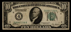 FR 2000-D $10 1928 Federal Reserve Note US - SKU-CA1807 - Picture 1 of 2