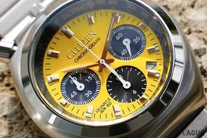 【Citizen】New and unused CITIZEN watch Tsuno Chrono AN3710-51W Yellow - Picture 1 of 3