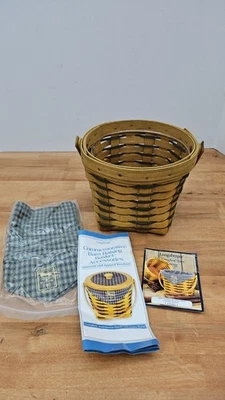 Combo de canasta elevadora de granero Crawford Longaberger 1998 con forro de tela y plástico Foto 1 de 4