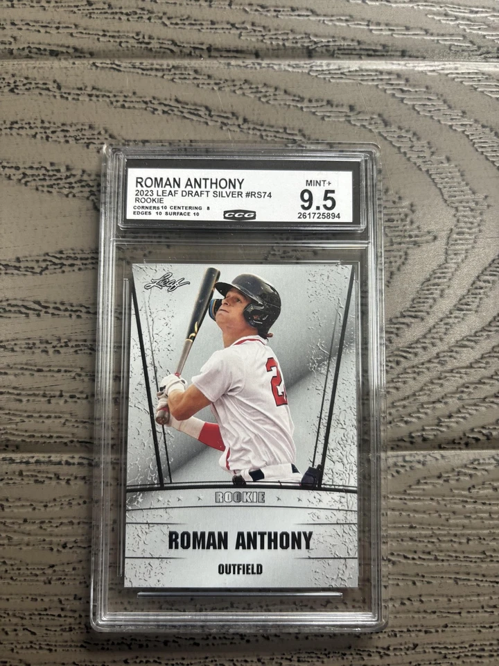 Roman Anthony 2023 Leaf Draft Silver CCG 9.5 Boston Red Sox Rookie - Image 1 of 2