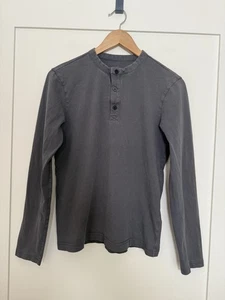 Everlane Henley Shirt Herren Gr. S grau langarm 100% Baumwolle Freizeit Pullover - Bild 1 von 10