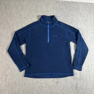 Marmot Youth Large 1/4 Zip Navy Blue Fleece Pullover - Picture 1 of 10