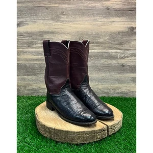 Justin Women - Size 7B - Vintage Purple Smooth Ostrich Cowboy Boots Style 2198 - Picture 1 of 11