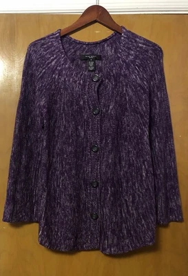 Cárdigan tejido moteado moteado moteado New Nine West para mujer suéter cierre de botones 1X  Foto 1 de 4