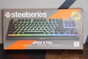 Steelseries Apex 3 TKL RGB Gaming Keyboard Tenkeyless Compact Design - Black - Picture 1 of 5