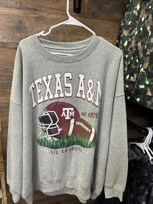 Sudadera Texas A&M Cuello Redondo Día del Juego Social Mujer’s XL Gris Jaspeado Nueva con Etiquetas Foto 1 de 3