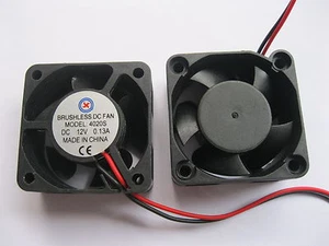2 pcs Brushless DC Cooling Fan 5Blade 12V 4020S 40x40x20mm 2 Wire Sleeve Bearing - Picture 1 of 3