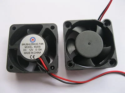 2 pcs Brushless DC Cooling Fan 5Blade 12V 4020S 40x40x20mm 2 Wire Sleeve Bearing - Image 1 of 3