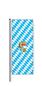 Bayernfahne - fertig konfektioniert - Bayern Raute m. Wappen Hochformat  - Bild 1 von 1
