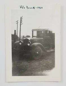 Fotografia istantanea d'epoca didascalia camion di pa 1931 - Foto 1 di 4