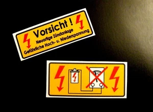 @@@@@ 2 Aufkleber f. Zündspule/Zündanlage bei frühen Porsche 911 und a. @@@@@ - Bild 1 von 3