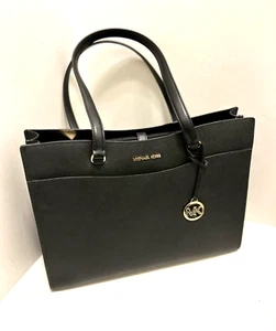 Michael Kors Lady Large Fashion Leather Handbag Shoulder Tote Bag Purse Black MK - Picture 1 of 11