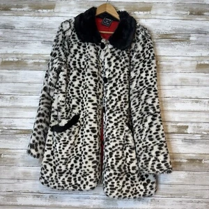 Disney x Lazy Oaf Cruella De Vil 101 Dalmatians Women’s Faux Fur Coat Size M / L - Picture 1 of 11