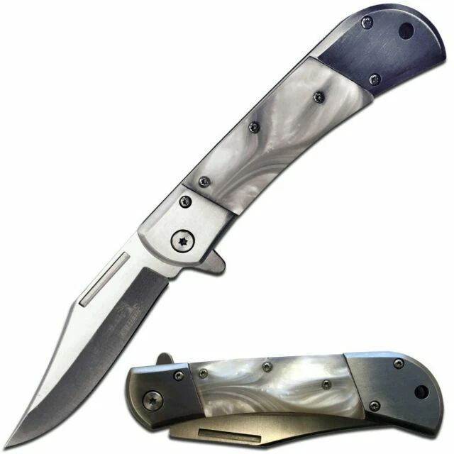 Elk Ridge Mother of Pearl MOP Assisted A/o Linerlock Folding Pocket Knife A009wp