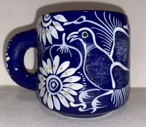 Taza de cerámica arte popular mexicano REDWARE hecha a mano pájaros flor - Imagen 1 de 15