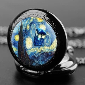 Gift Boxed Doctor Who Pocket Watch for Men Unique Dr. Who Pendant Necklace Watch - Picture 1 of 5