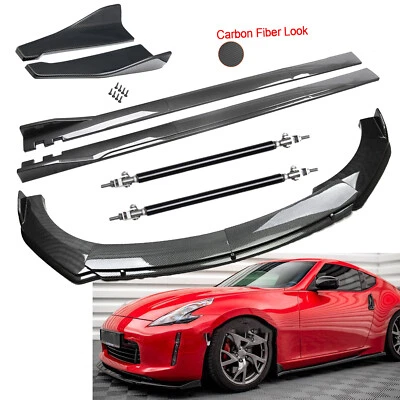 For Nissan 350Z 370 Carbon Fiber Front Bumper Lip Rear Splitter Spoiler Body Kit - Изображение 1 из 4