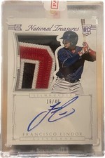 SEALED 🔥 2015 National Treasures Francisco Lindor 1st RPA Auto Rookie RC /49