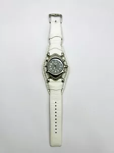 RARE Oakley Saddleback White Leather Watch Swiss Movement Sapphire Crystal W/Box - Picture 1 of 16