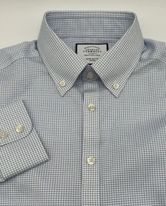 Mens Charles Tyrwhitt Non-Iron Extra Slim Dress Shirt Size 16/36 White Blue NWOT - Picture 1 of 7