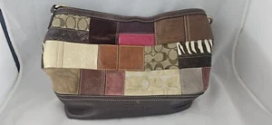 Coach Holiday Leather MultiColor Patchwork Shoulder Bag Tote 10434 - Picture 1 of 7