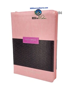 Biblia Para Mujer Letra Super Gigante 19 Puntos RVR 1960 Rosa/café Con Indice - Picture 1 of 4