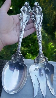 Antiguo juego de ensalada de plata esterlina Reed & Barton patrón desarmado enamorado Foto 1 de 4