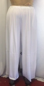 Coco & Juan Lagenlook Plus Size Pant White  Knit Wide Leg Size 2 Fits 3X 4X - Picture 1 of 4