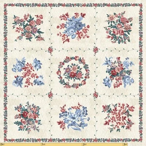 ON SALE 43" x 43" Bedford Flower Panel by Windham $3.99 Ships ANY Amount Fabric - Picture 1 of 5