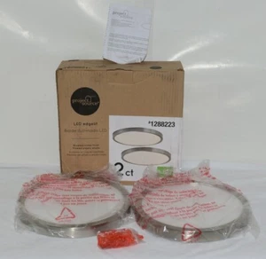 Project Source 1288223 LED Edgelit 2 Count Brushed Nickel Finish Frosted Shade - Picture 1 of 8