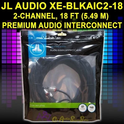 JL AUDIO XE-BLKAIC2-18 (99944) PREMIUM 2-CHANNEL 18 FT AUDIO INTERCONNECT CABLE - Image 1 of 3