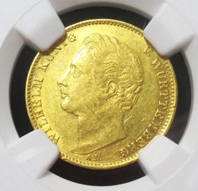 German States: Württemberg. Wilhelm I gold Ducat 1842-AD AU55 NGC. Better Date!! - Image 1 of 4