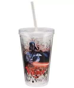 Taza de viaje de acrílico clásica de Star Wars Darth Vader y logotipo nombre 18 oz NUEVA SIN USAR - Imagen 1 de 1