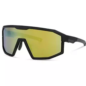 Madison Enigma Sunglasses 3 Pack Matt Black/Gold Mirror/Amber and Clear Lens - Picture 1 of 6
