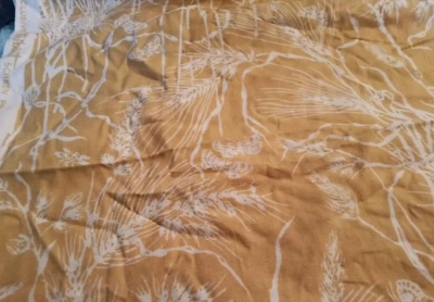 Vintage Thibaut Screen Print Fabric "Waves of Grain" 49" w 2 1/4 yards remnant - Image 1 of 3