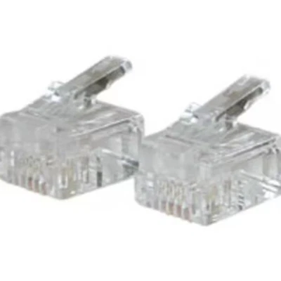 Modular Phone C0257-C Leviton Telephone Flat Line Cord Plug Ends RJ11 RJ14 (25-P - Image 1 of 4