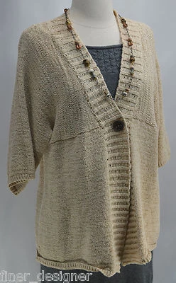 Carole Little Cardigan Suéter Ligero Encogerse de hombros Suelto Tejido Cuello en V Chaqueta Top 1X NUEVO Foto 1 de 4