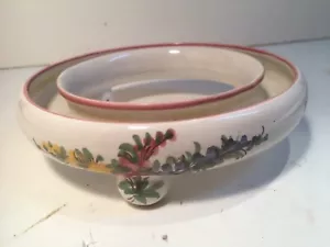 ANTIQUE DUTCH GERMAN PORCELAIN CERAMIC ROUND FLOWER BLOSSOM VASE CENTERPIECE - Picture 1 of 5