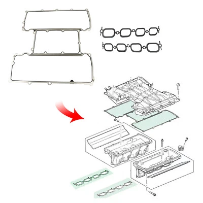 Juntas de colector de admisión 3 piezas para Land Rover Range Rover Sport 2010-2018 5,0 L EE. UU. Foto 1 de 4