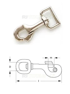 10 x 931199 - RJT - Wirbel 25 mm Bolzenkarabiner - Karabinerhaken - Karabiner - Bild 1 von 1