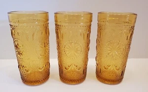 Lotto di 3 Brockway in vetro succo d'ambra American Concord vintage - Foto 1 di 6