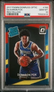 2017-18 DONRUSS OPTIC DE'AARON FOX RED YELLOW Rated Rookie PSA 10 🔥 - Picture 1 of 2
