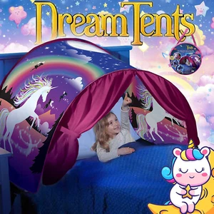 Kids Childrens Dream Tent Pop up Unicorn Foldable Home Camp Indoor Bed Playhouse - Picture 1 of 12