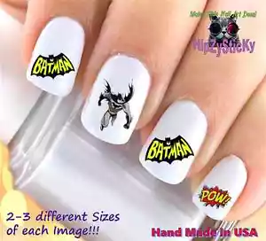 Nail Art 612 CHARAKTER Cartoon Batman Pow Cape #1 WaterSlide Nagelaufkleber Transfer - Bild 1 von 2