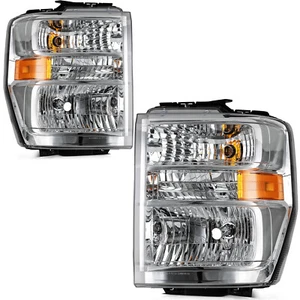Left & Right Headlight Pair For 2008-2014 Ford Econoline Van E150 E250 E350 E450 - Picture 1 of 14