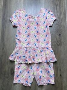 Dot Dot Smile 5/6 Romper Pink Shorts Dragonfly Floral - Picture 1 of 5
