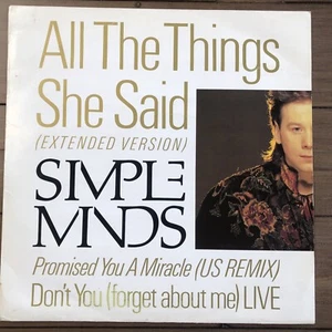 Simple Minds All The Things She Said (Extended Version) 12” Vinyl VG/VG - Picture 1 of 6
